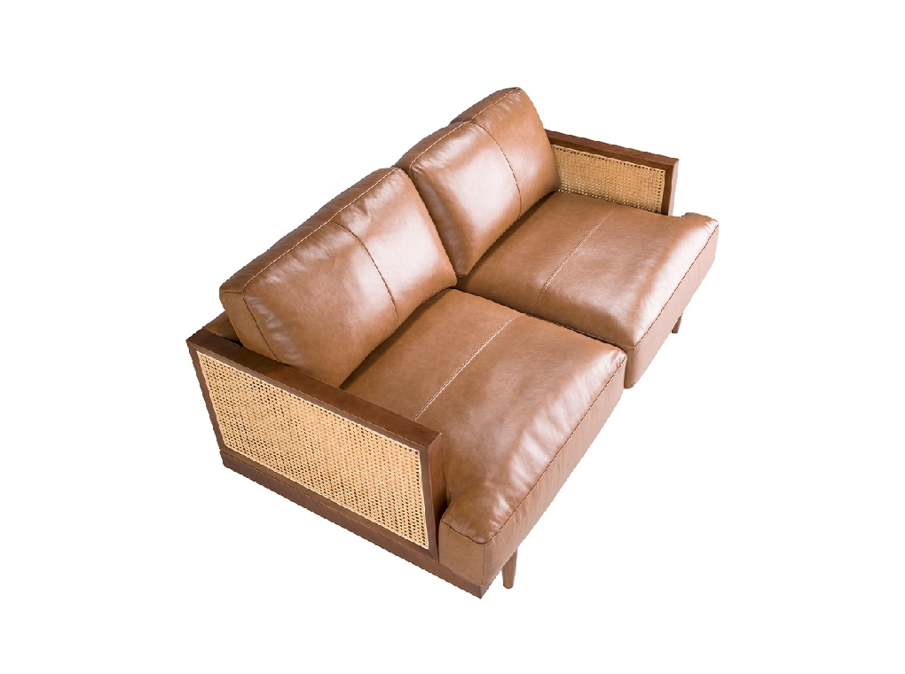 2-Sitzer-Sofa aus braunem Leder