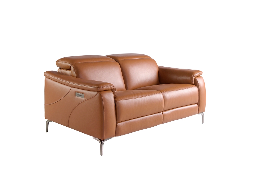 2 seater relax sofa in brown leather