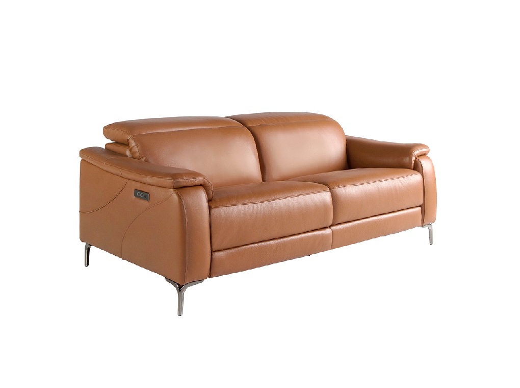 3 seater relax sofa in brown leather