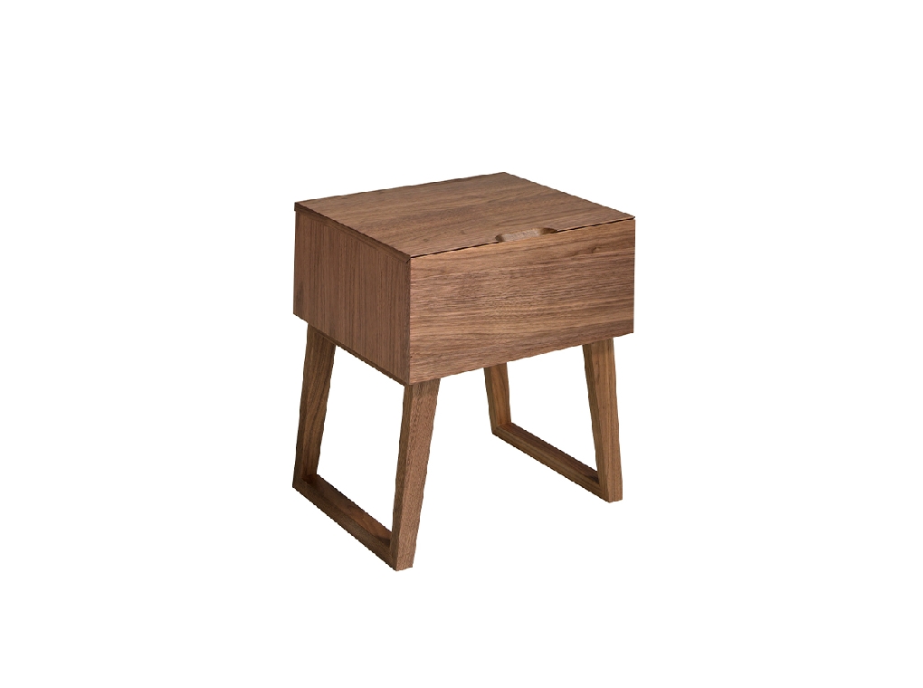 Walnut wood nightstand