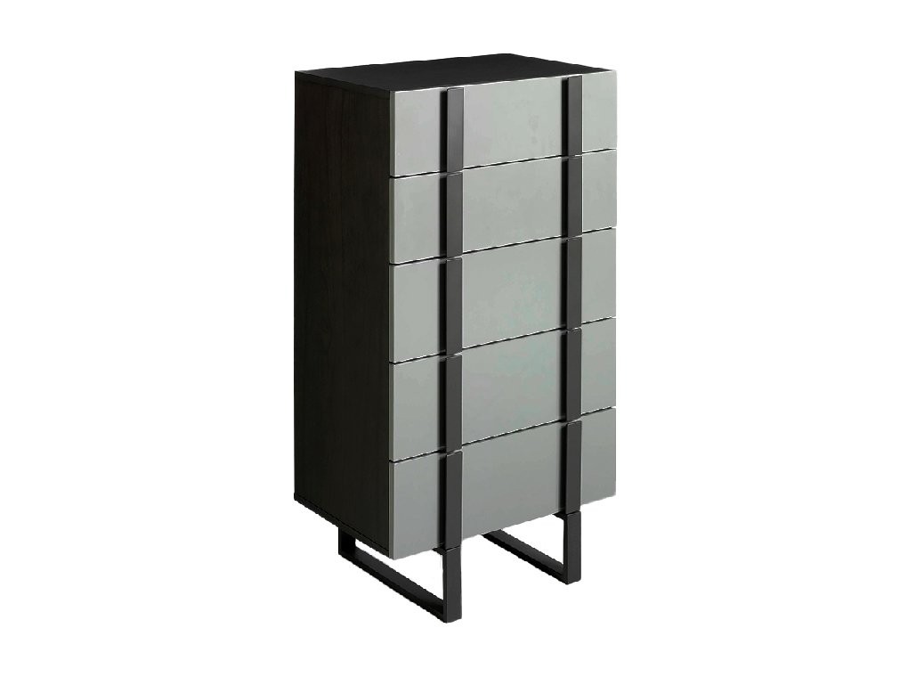 Chiffonier in Wenge wood and gray steel Chiffonier in Wenge wood and gray steel