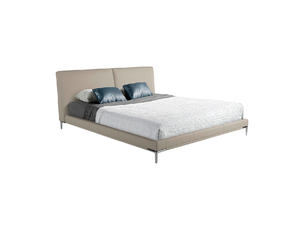 Upholstered bed with stainless steel legs Upholstered bed with stainless steel legs