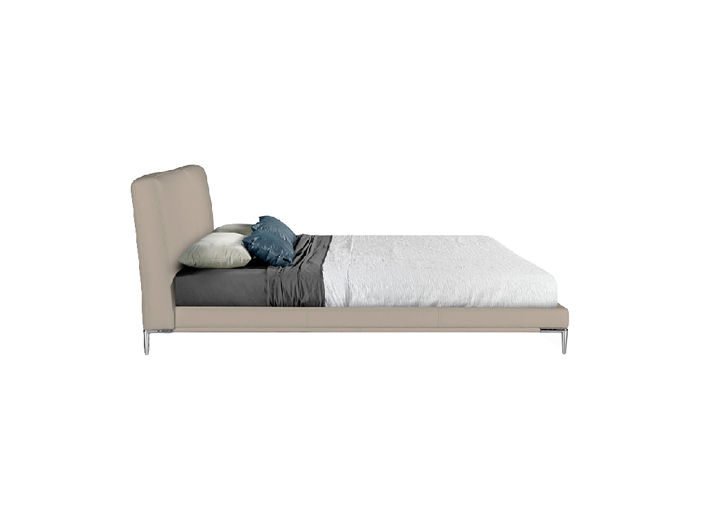 Upholstered bed with stainless steel legs Upholstered bed with stainless steel legs