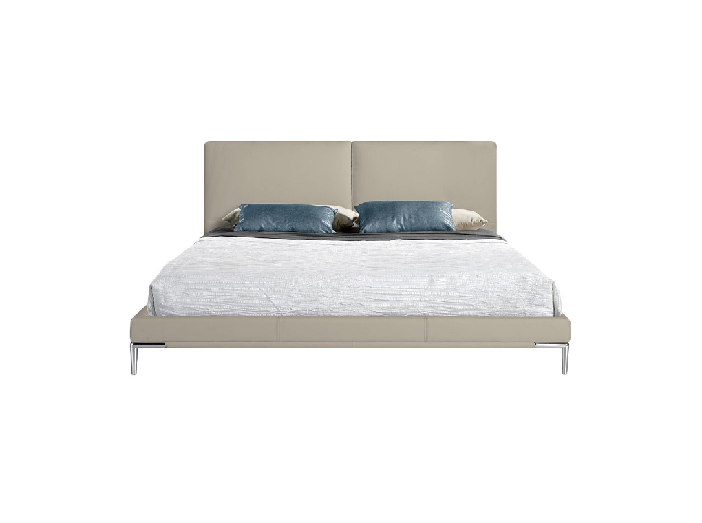 Upholstered bed with stainless steel legs Upholstered bed with stainless steel legs