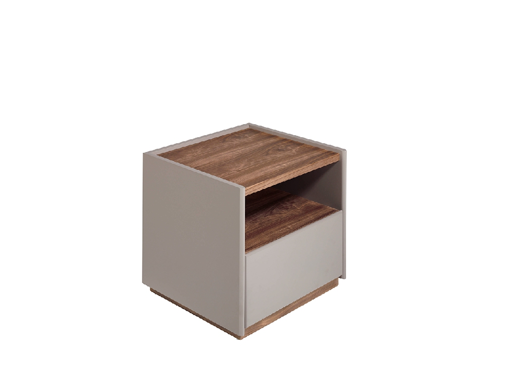 Bedside table walnut wood and MDF lacquered