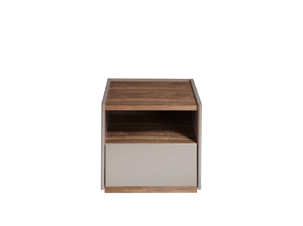Bedside table walnut wood and MDF lacquered