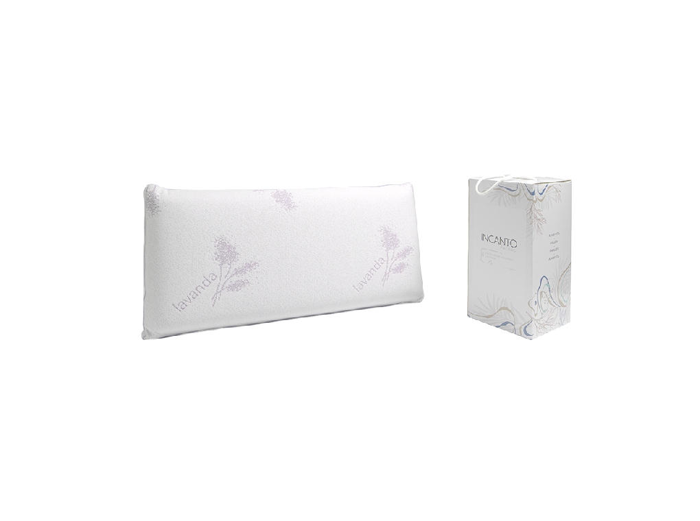 Viscoelastic pillow with lavender scented treatment