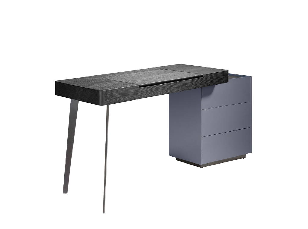 Black wenge wood and blue wood dressing table desk