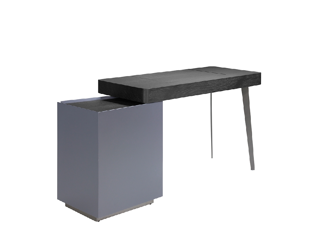 Black wenge wood and blue wood dressing table desk