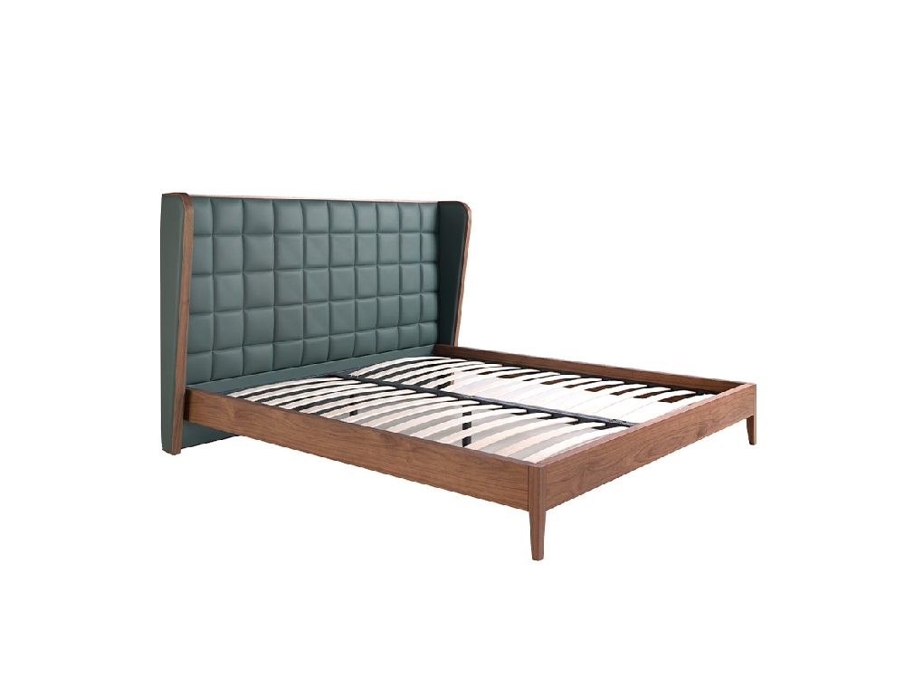 Dark green eco-leather bed