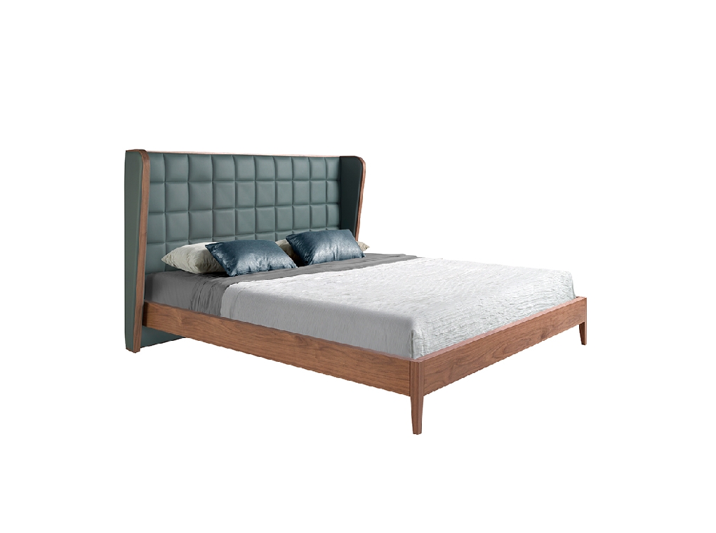 Dark green eco-leather bed