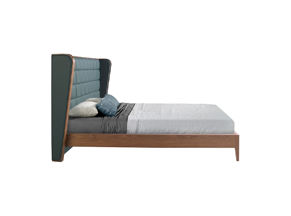 Dark green eco-leather bed