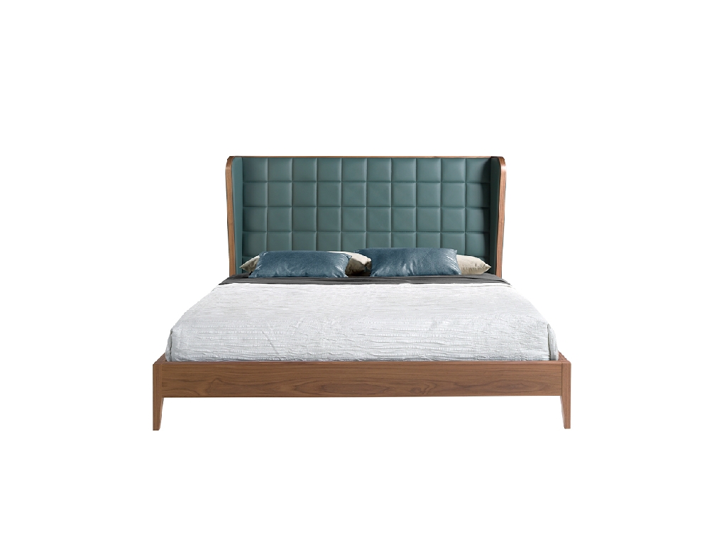 Dark green eco-leather bed