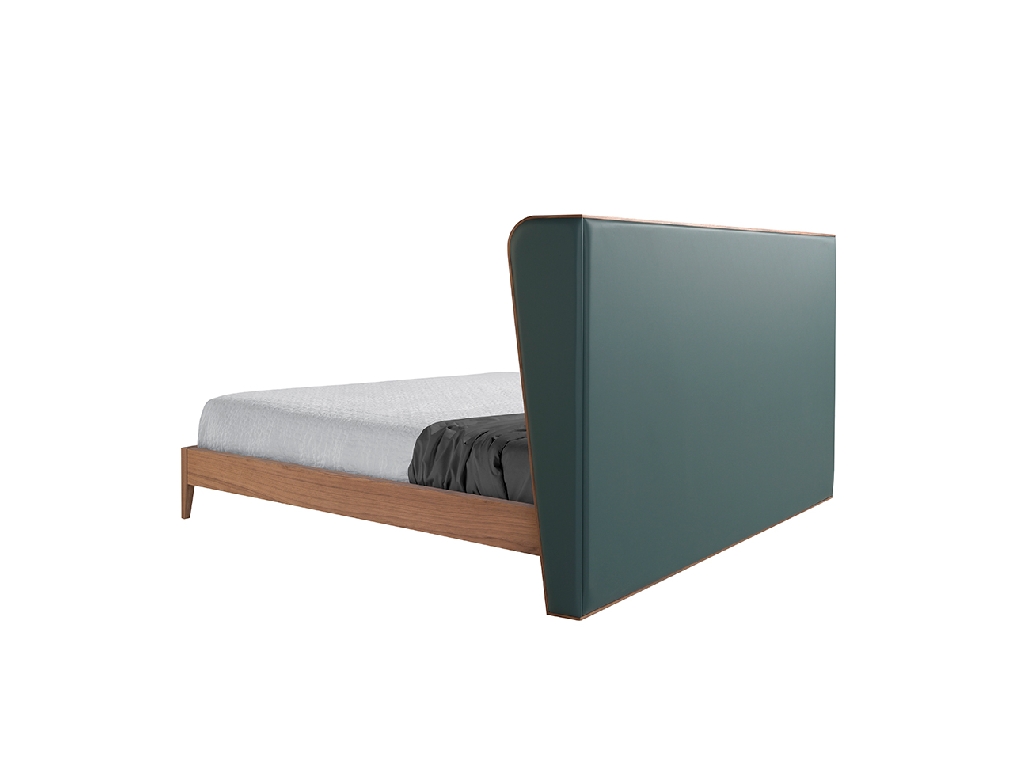 Dark green eco-leather bed