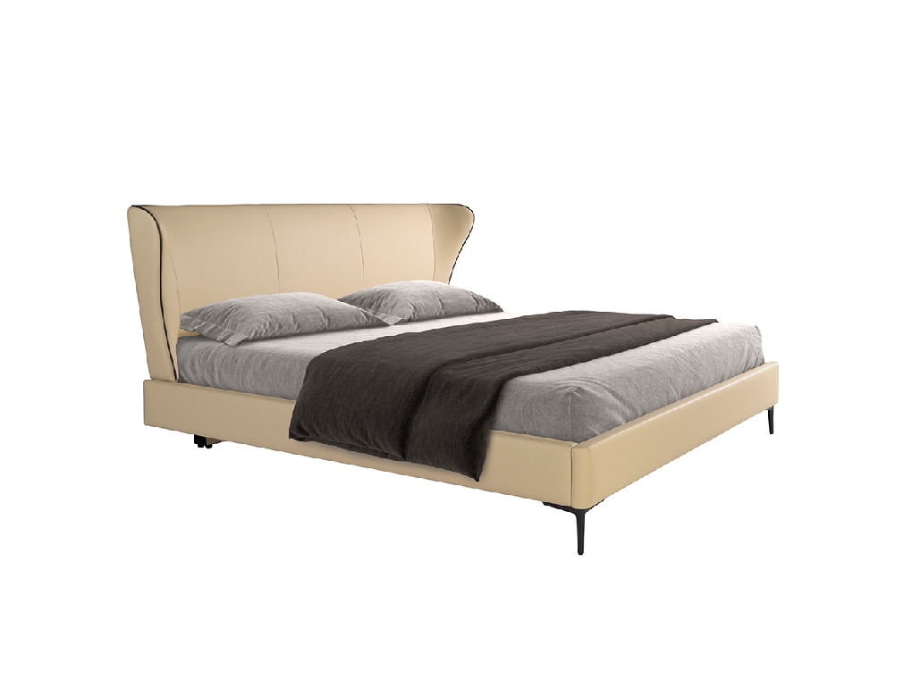 Cream leatherette bed