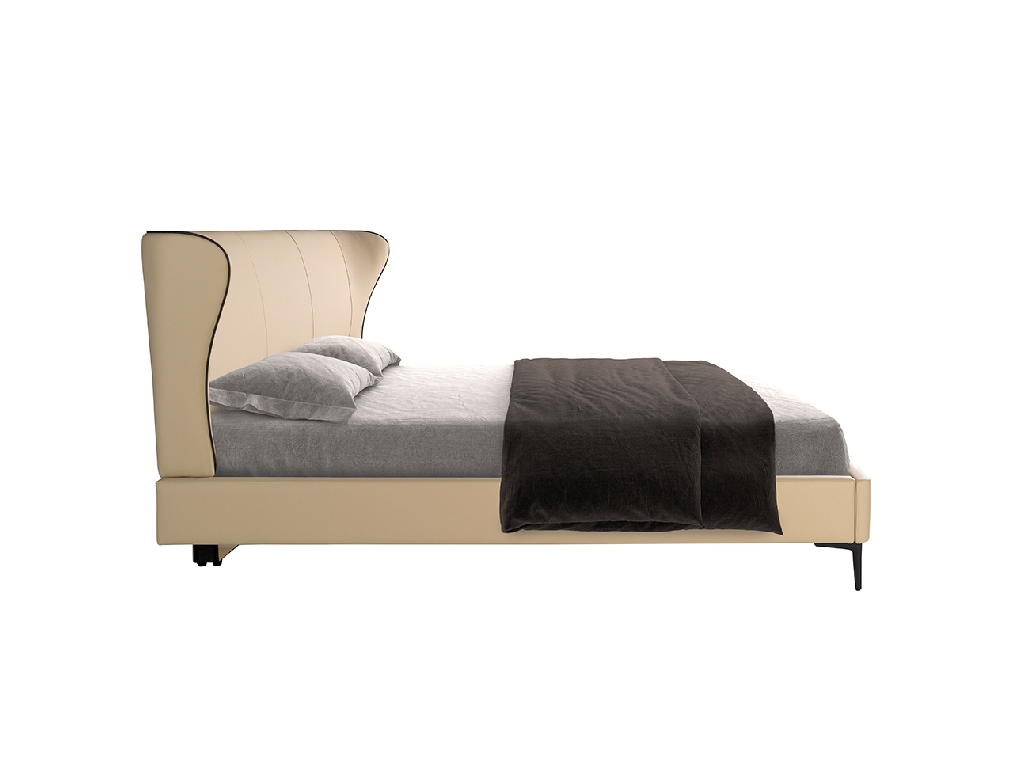 Cream leatherette bed