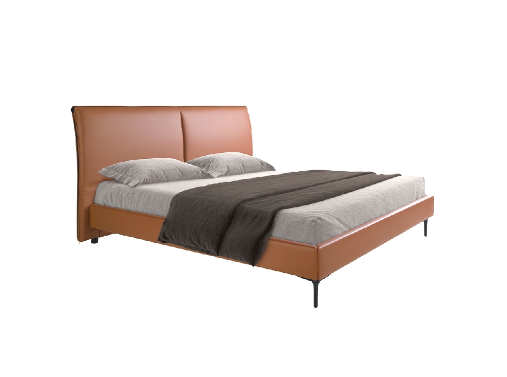 Letto in similpelle marrone