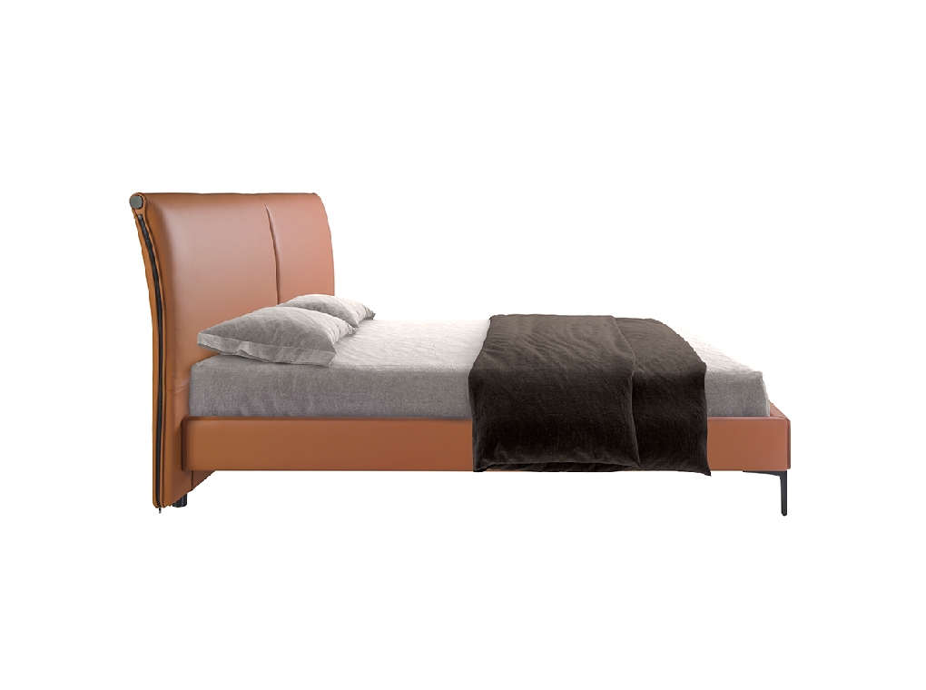 Letto in similpelle marrone