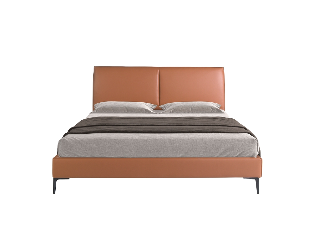 Letto in similpelle marrone