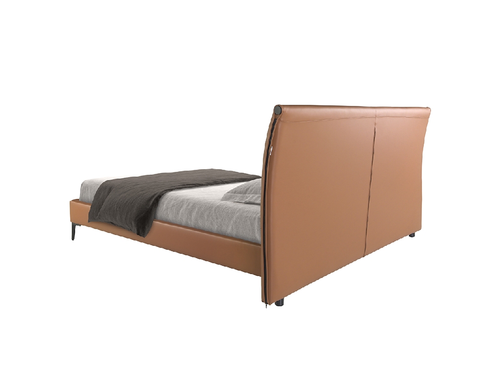 Letto in similpelle marrone