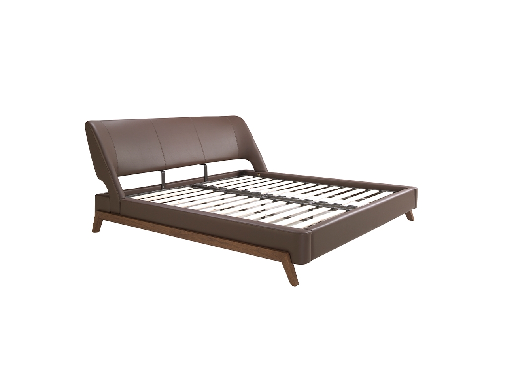 Chocolate brown leatherette bed
