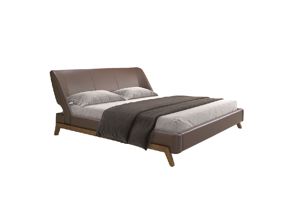 Chocolate brown leatherette bed