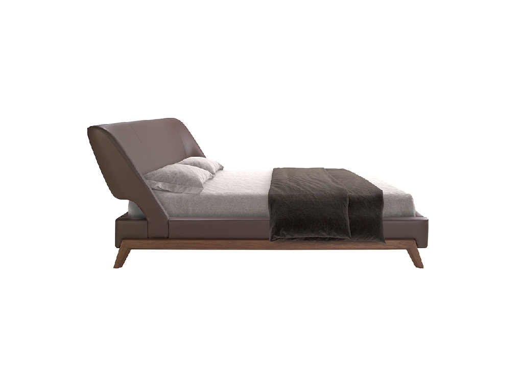 Chocolate brown leatherette bed