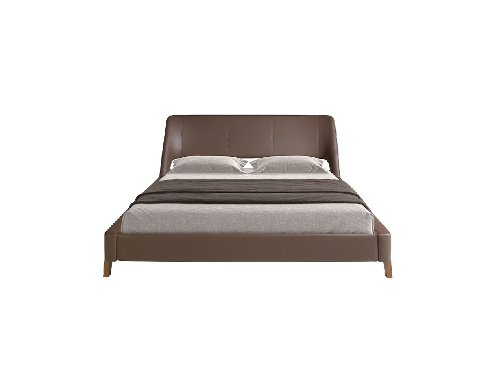 Chocolate brown leatherette bed