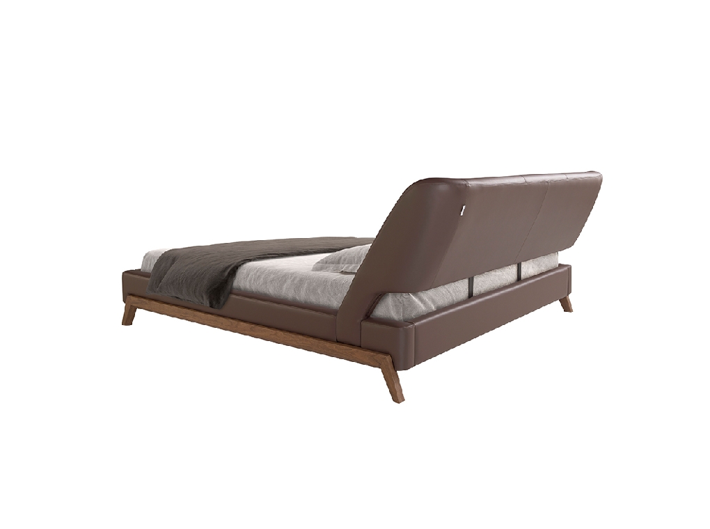 Letto in similpelle marrone cioccolato