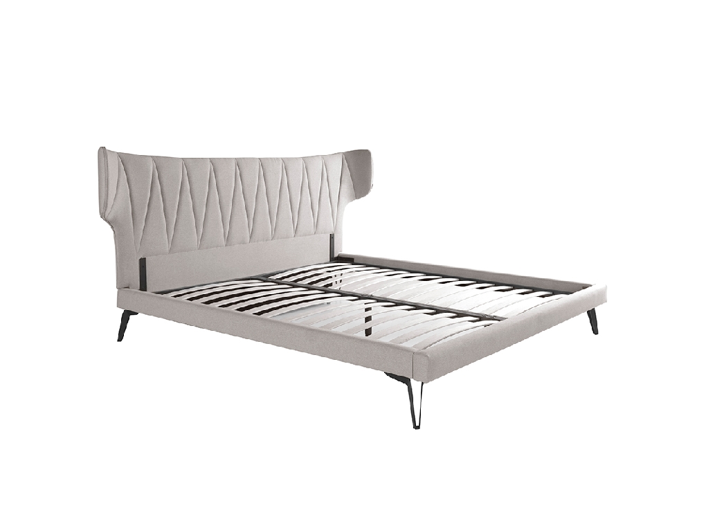 Letto in tessuto grigio chiaro