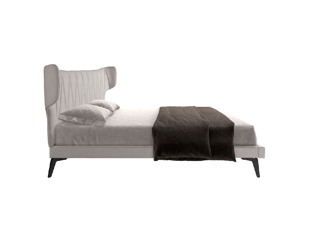 Letto in tessuto grigio chiaro