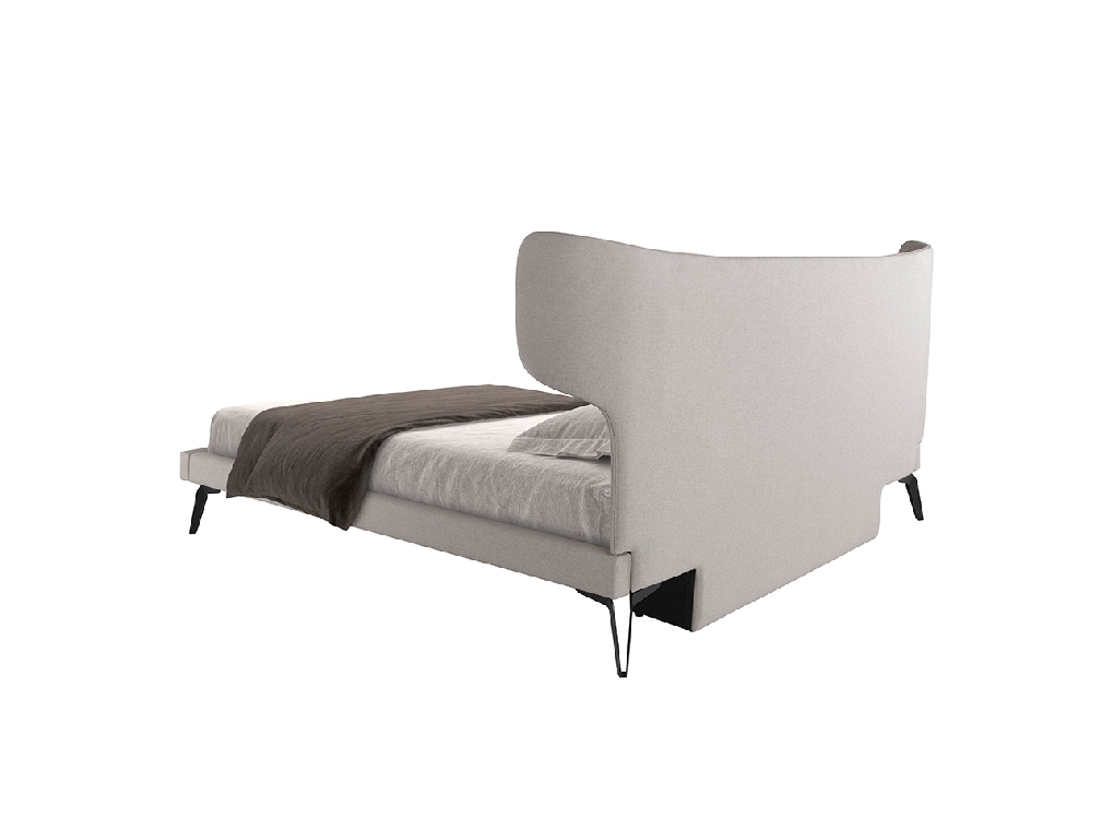 Letto in tessuto grigio chiaro