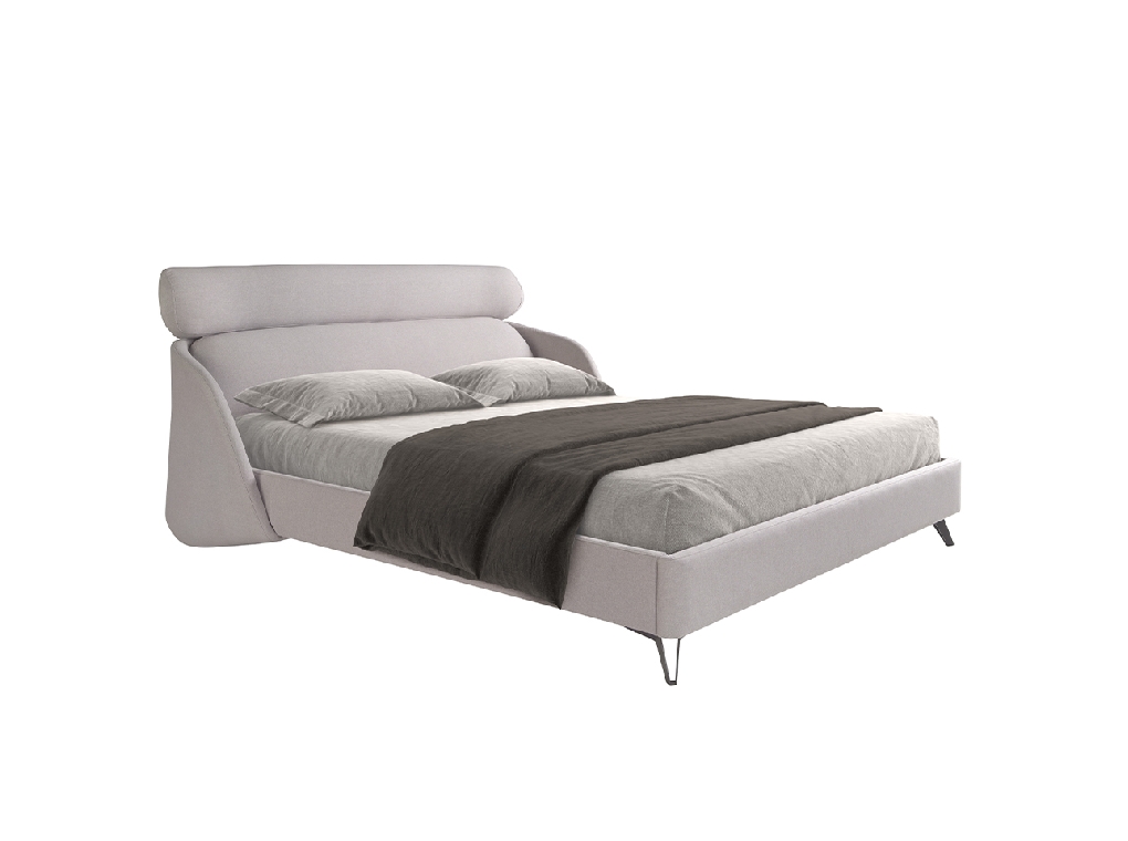 Lit en tissu gris clair