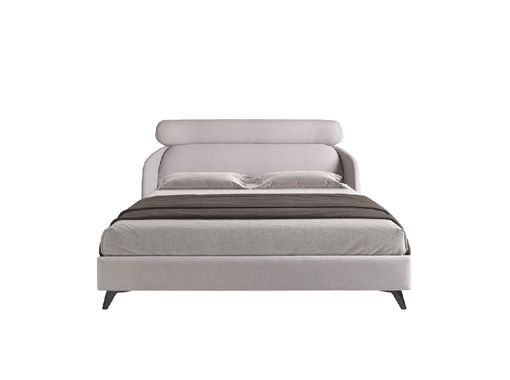 Letto in tessuto grigio chiaro