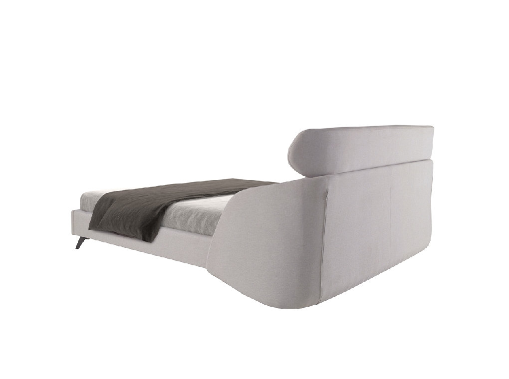 Letto in tessuto grigio chiaro