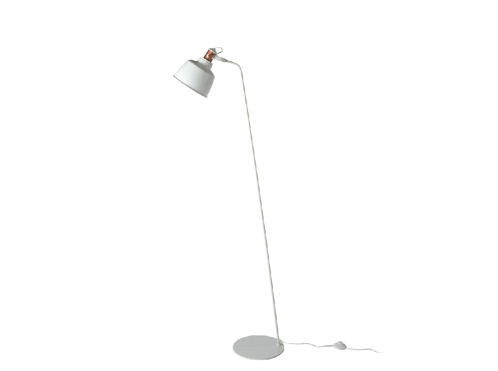 Floor lamp in white stainless steel and bronze-coloured details
