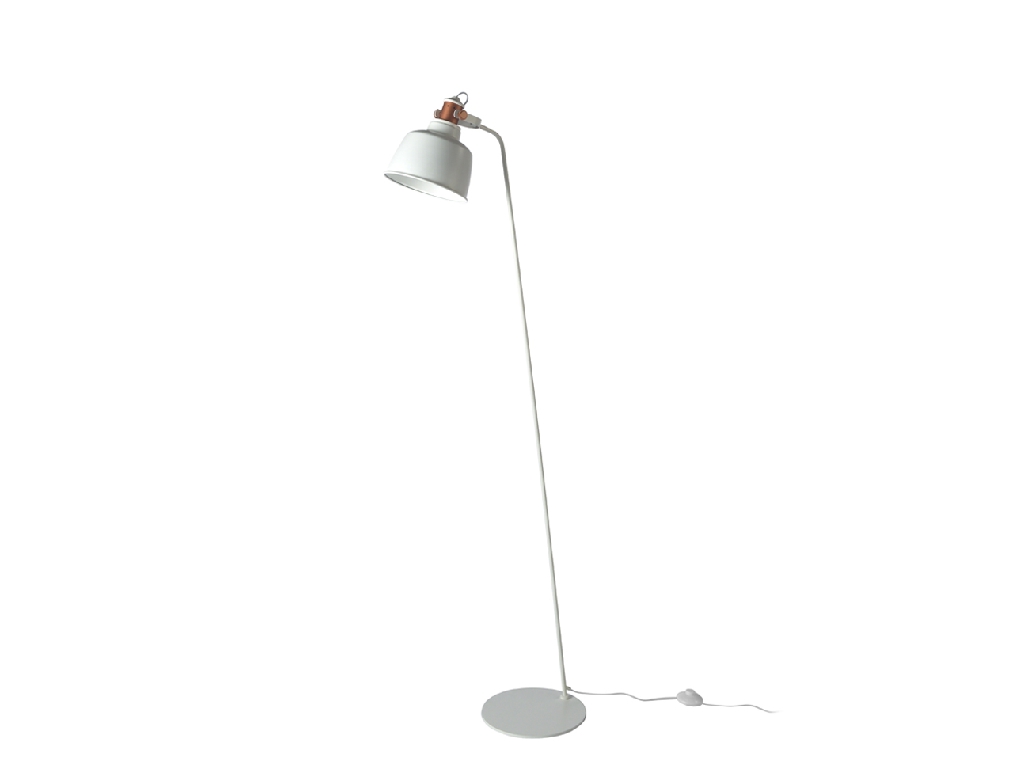 Floor lamp in white stainless steel and bronze-coloured details