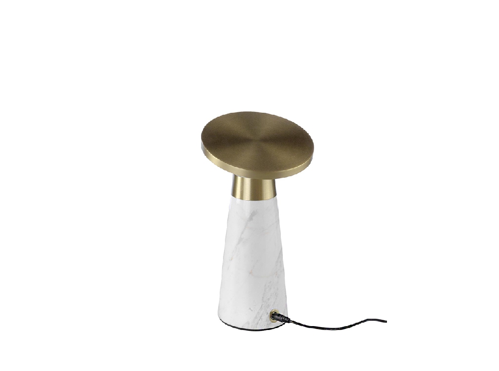 Table lamp in calacatta marble and gilded polished steel