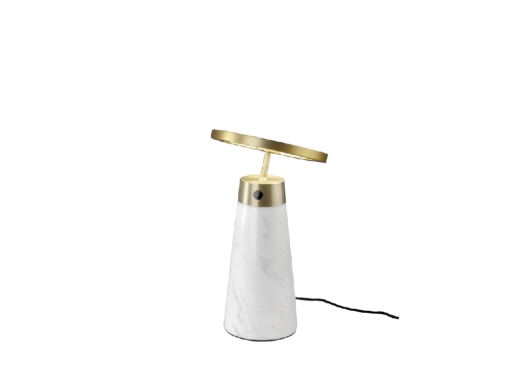 Table lamp in calacatta marble and gilded polished steel