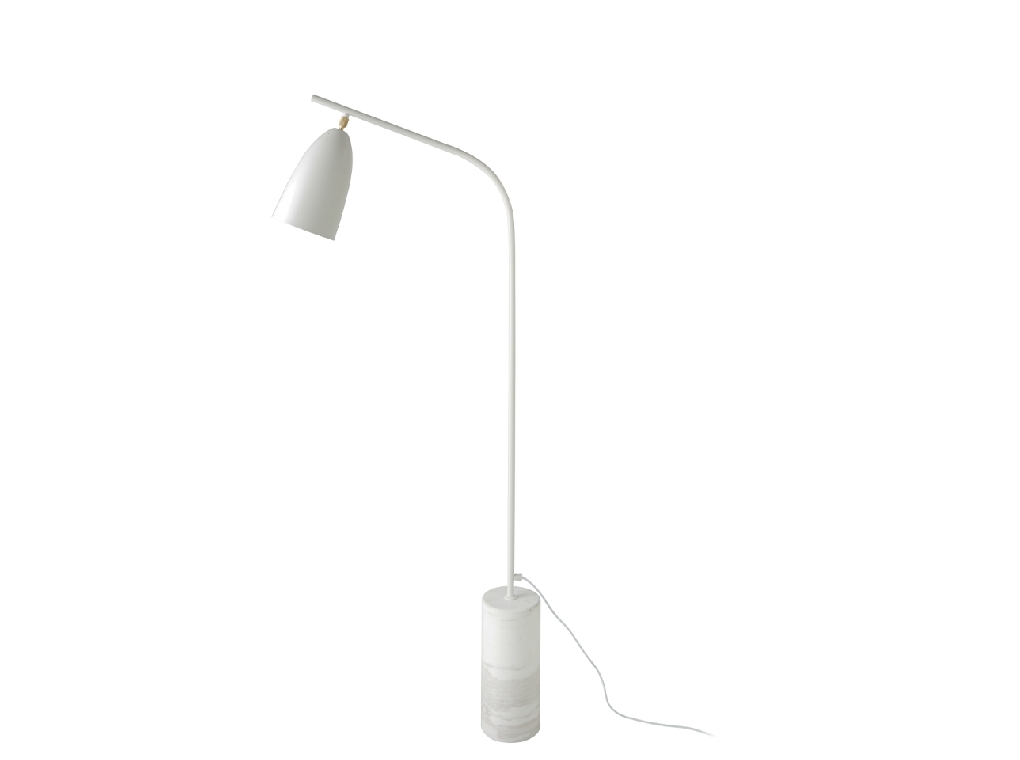 Floor lamp in calacatta marble and white steel