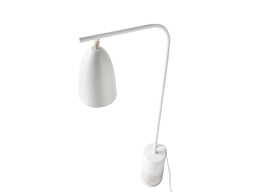 Floor lamp in calacatta marble and white steel