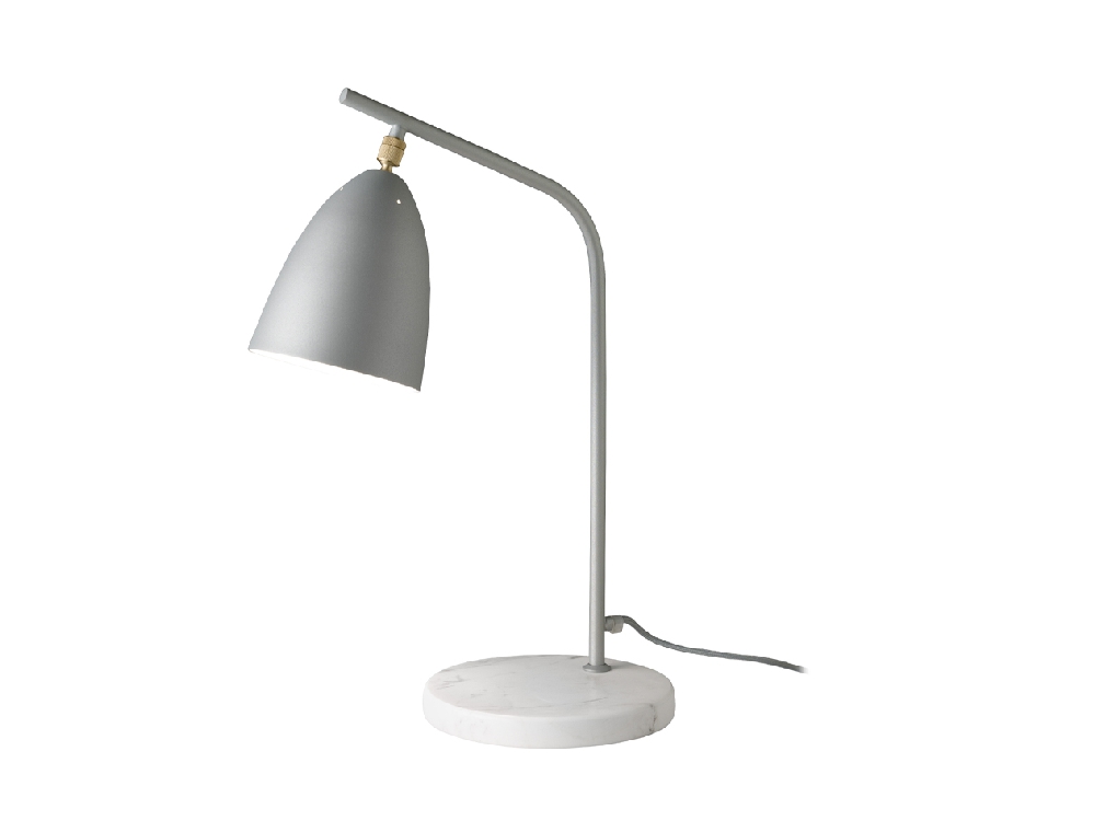 Table lamp in calacatta marble and grey steel