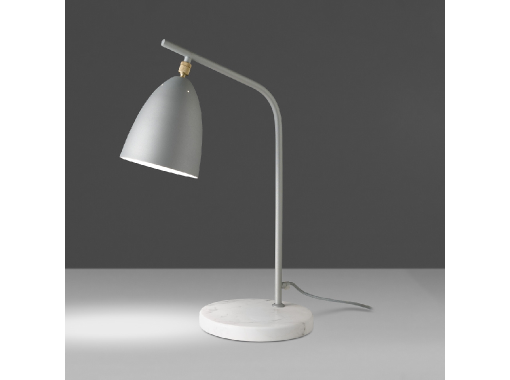 Table lamp in calacatta marble and grey steel