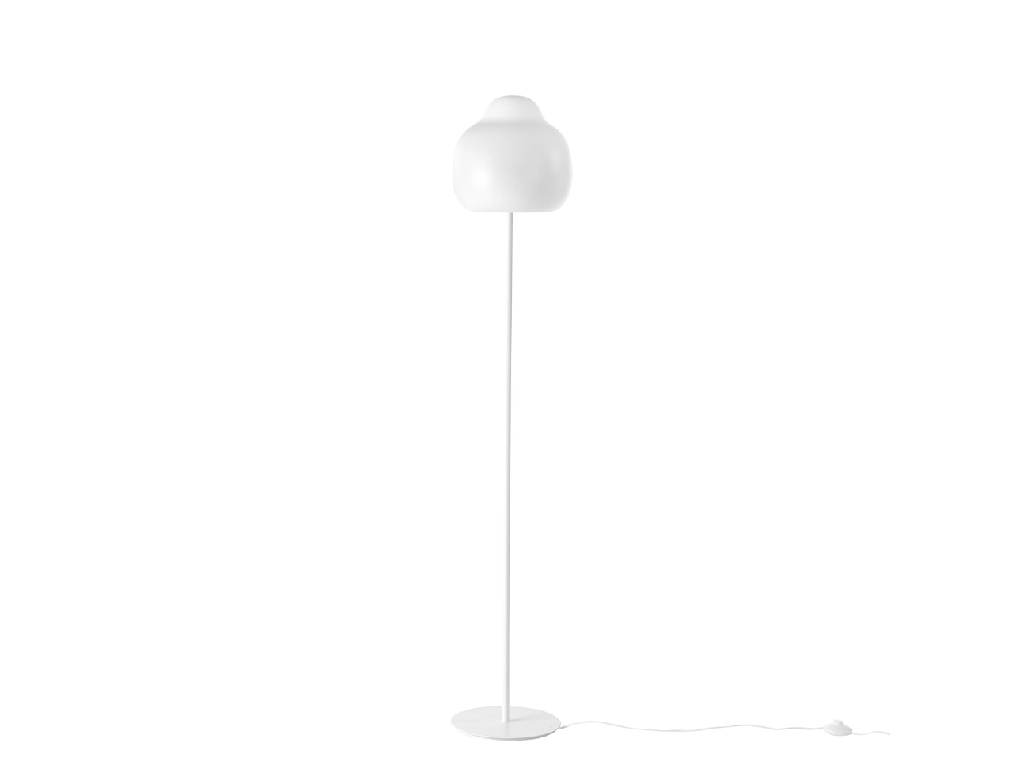 Floor lamp made of stainless steel lacquered white color
