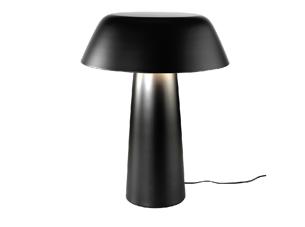 Table lamp made of stainless steel lacquered in black color