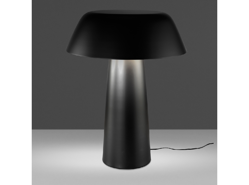 Table lamp made of stainless steel lacquered in black color