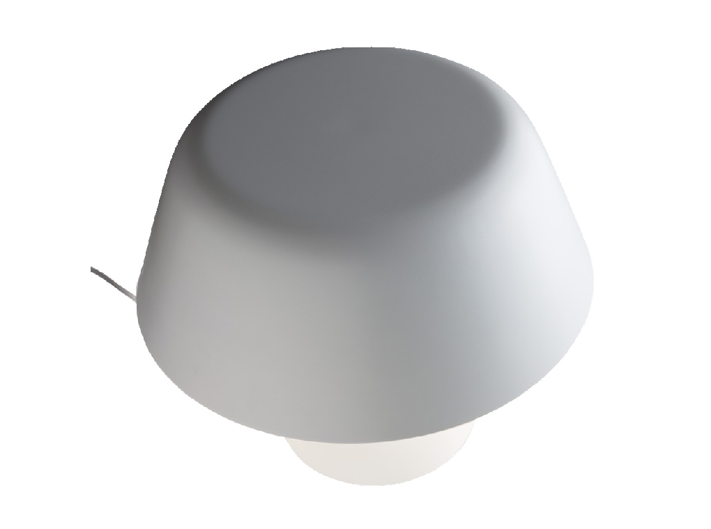 Table lamp made of stainless steel lacquered white color
