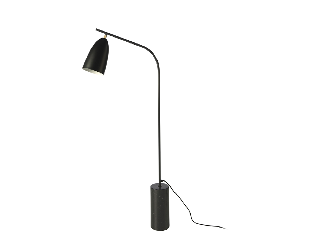 Floor lamp in nero marquina marble and black steel