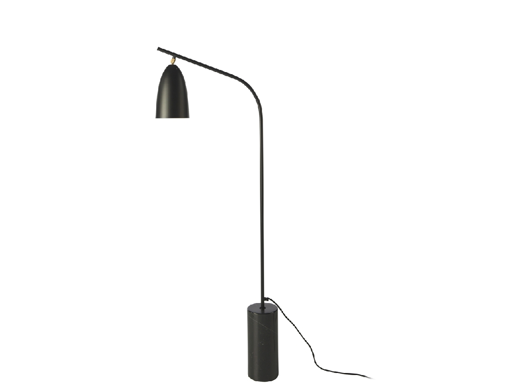 Floor lamp in nero marquina marble and black steel