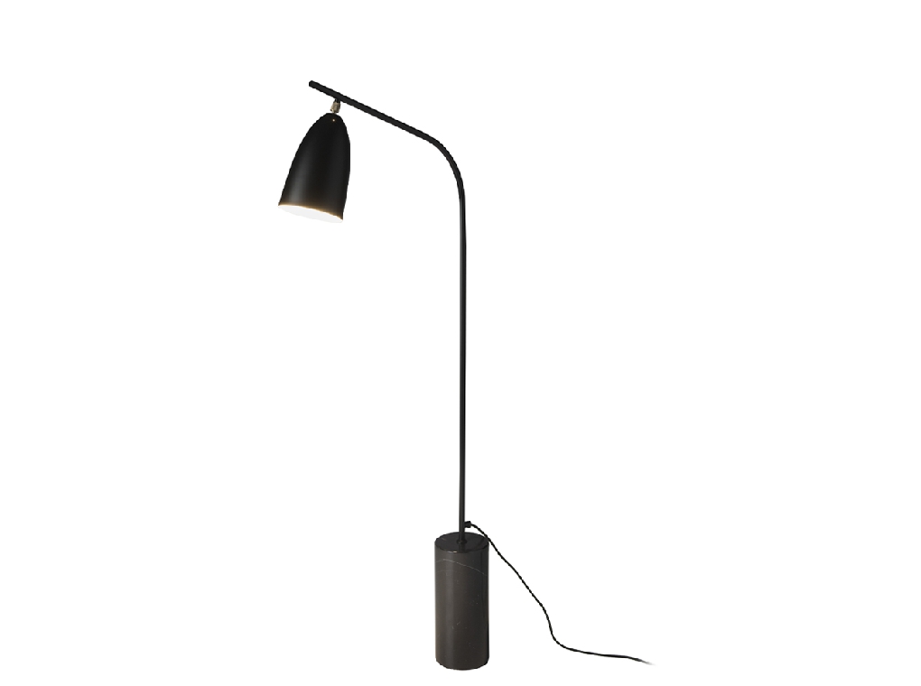 Floor lamp in nero marquina marble and black steel